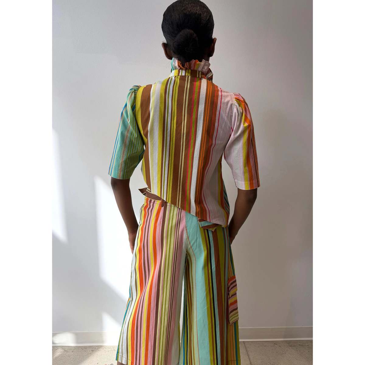 Hope for Flowers by Tracy Reece Frilled Buttondown Shirt - Combo Stripes - Image 4 of 4