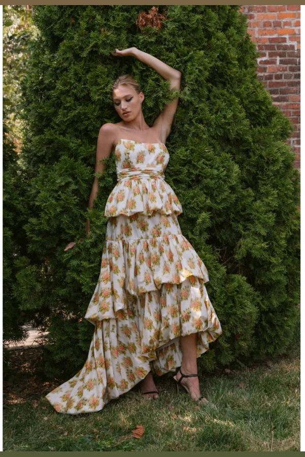 Hope for Flowers by Tracy Reece Holly Gown Dress - Pink Warped Ikat