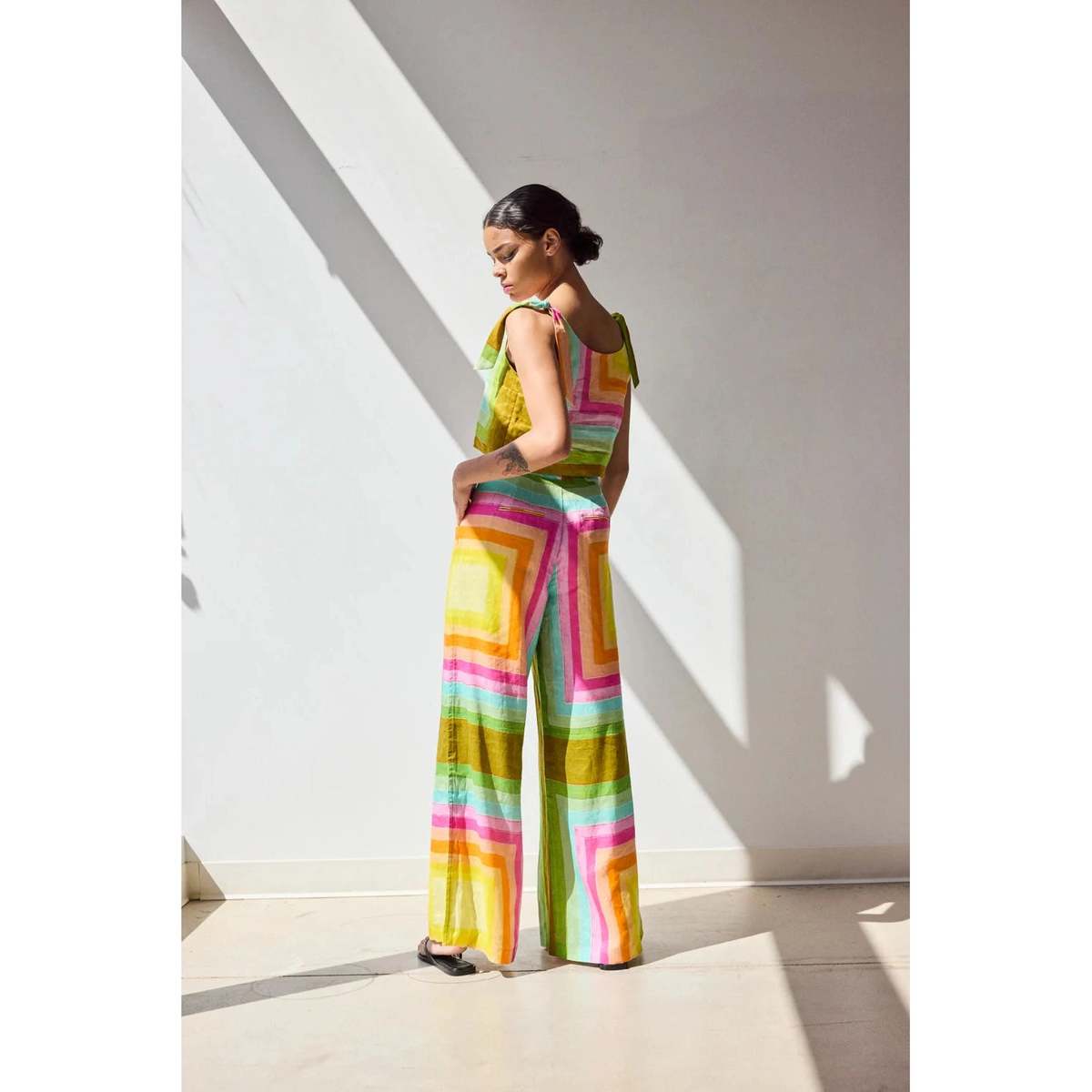 Hope for Flowers by Tracy Reece Tie Shoulder Shell Top - Concentric Squares - Image 4 of 4