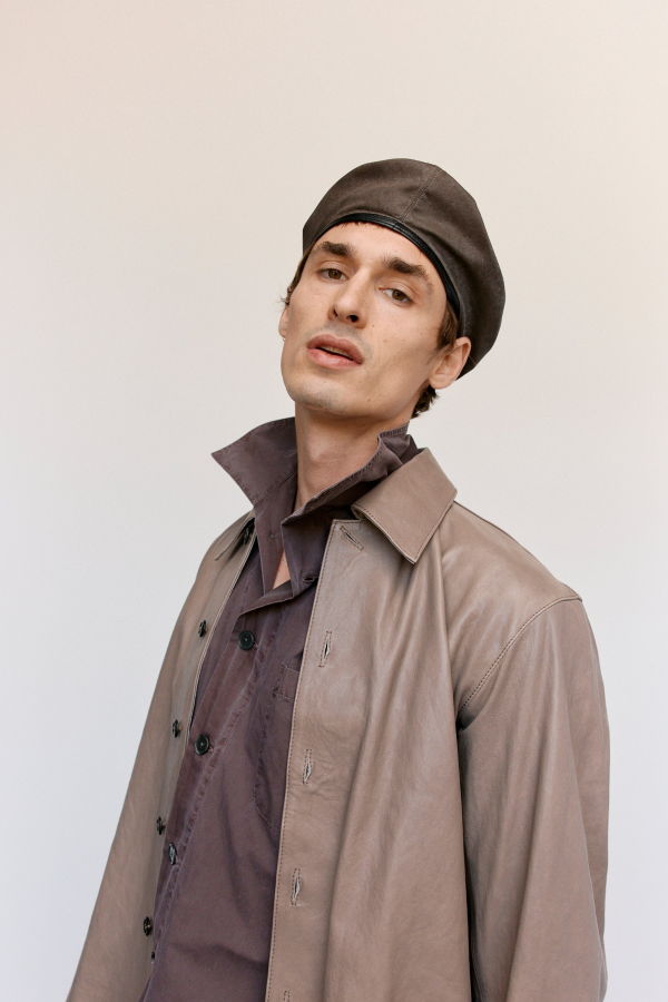 Our Legacy 70s Grey Velvet Lamb Skin Welding Shirt