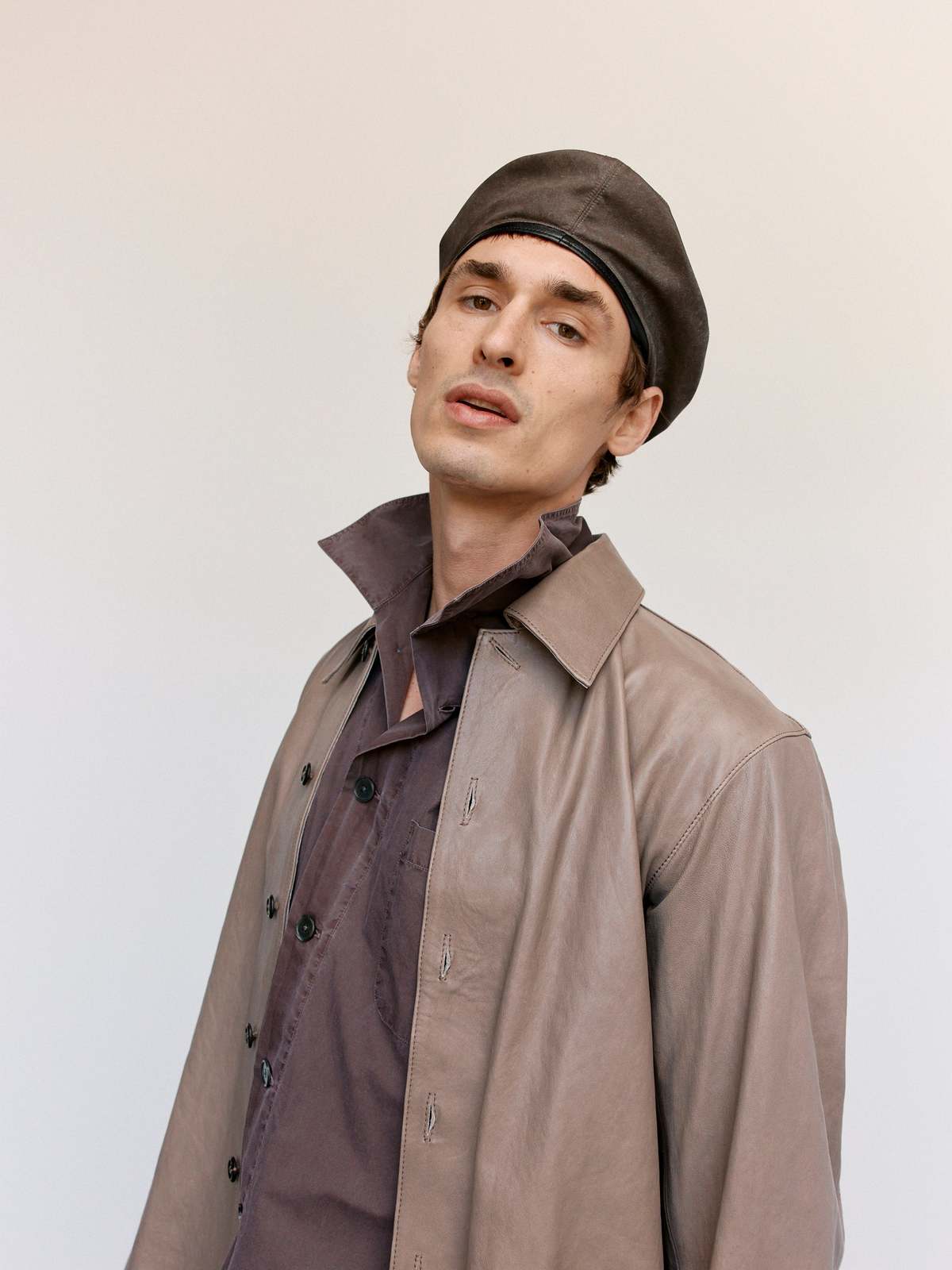 Our Legacy 70s Grey Velvet Lamb Skin Welding Shirt - Image 2 of 8