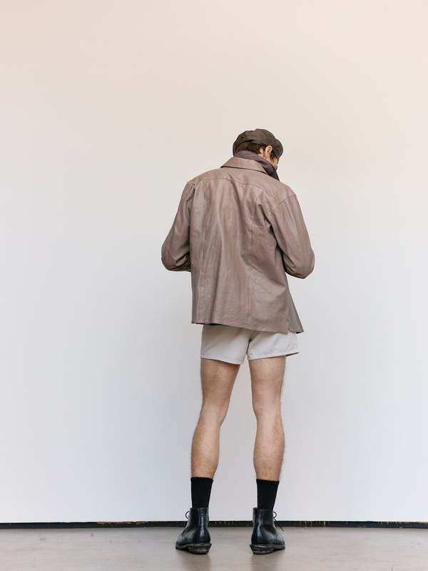 Our Legacy 70s Grey Velvet Lamb Skin Welding Shirt