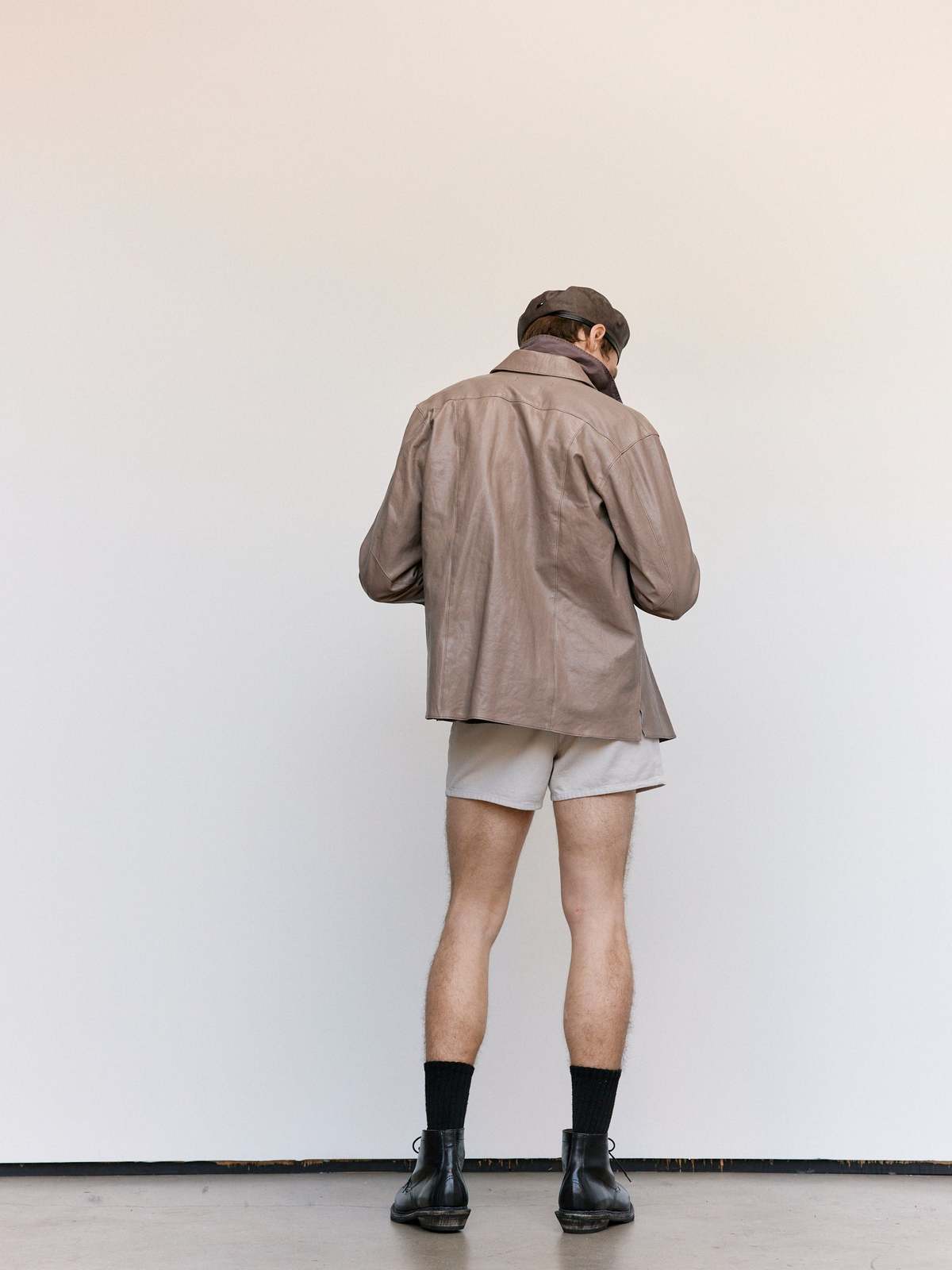 Our Legacy 70s Grey Velvet Lamb Skin Welding Shirt - Image 5 of 8