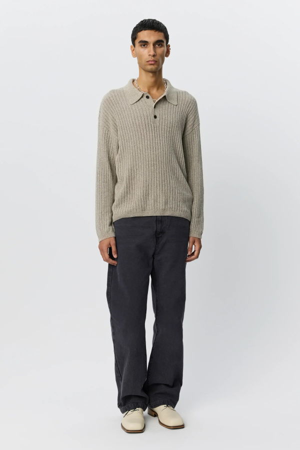 mfpen Digit Polo Knit - Oatmeal Grains