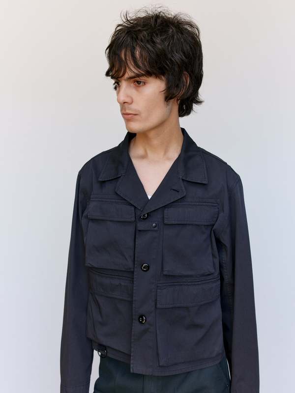 Lemaire Coal Compact Cotton Twill Short Utility Jacket