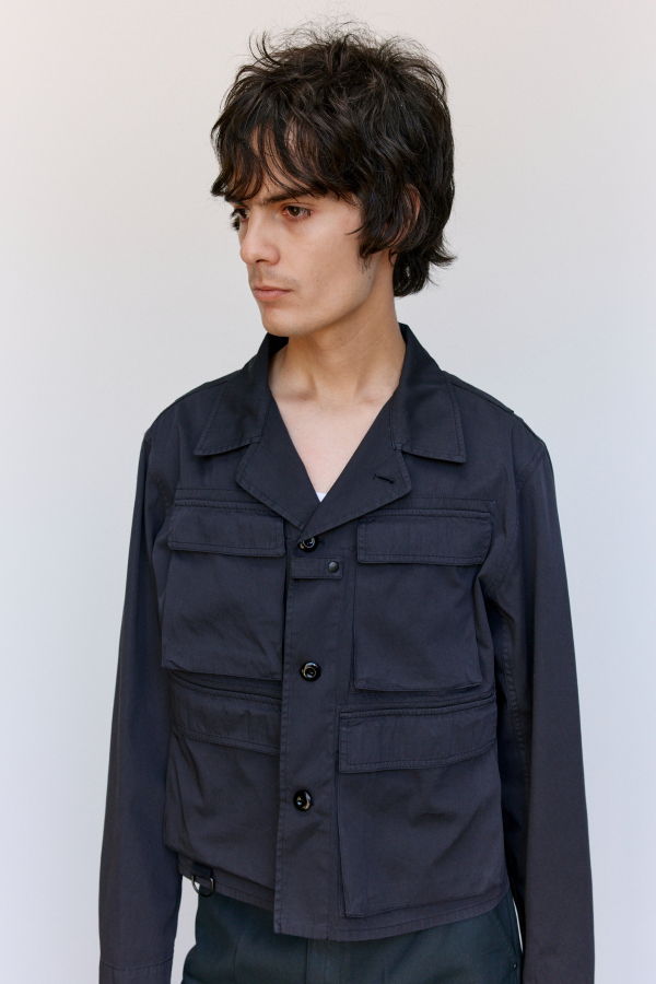 Lemaire Coal Compact Cotton Twill Short Utility Jacket