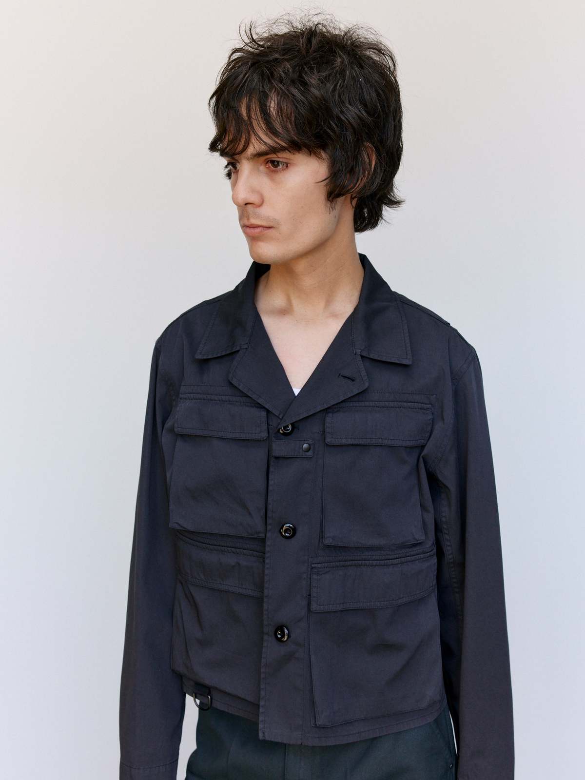 Lemaire Coal Compact Cotton Twill Short Utility Jacket - Image 1 of 10