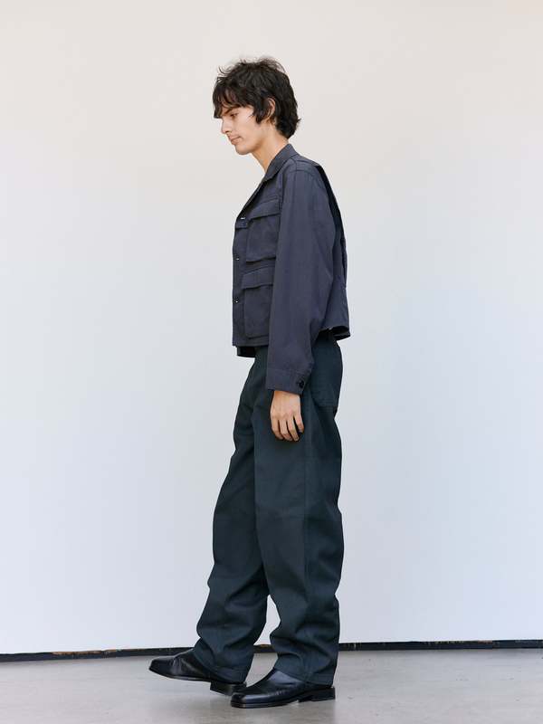 Lemaire Coal Compact Cotton Twill Short Utility Jacket | Garmentory