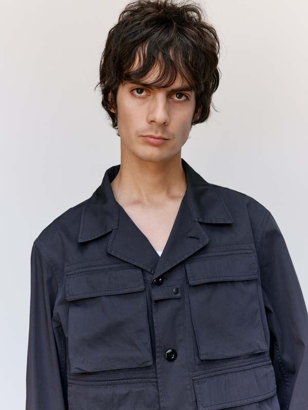 Lemaire Coal Compact Cotton Twill Short Utility Jacket