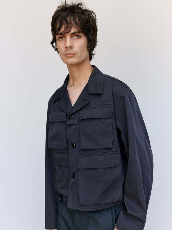 Lemaire Coal Compact Cotton Twill Short Utility Jacket