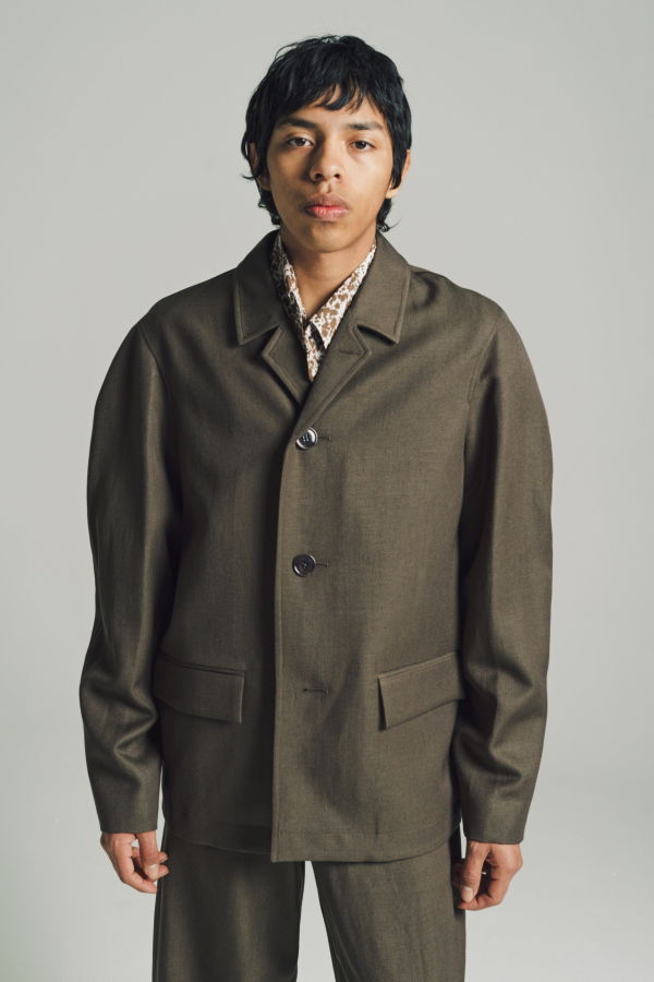Lemaire Wool & Linen Half Coat Jacket
