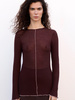 Black to Grey Horizon Semi-Sheer Top - Wine - Thumbnail 1