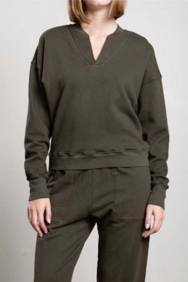 Pharaoh Roman Henley in French Terry - Moss
