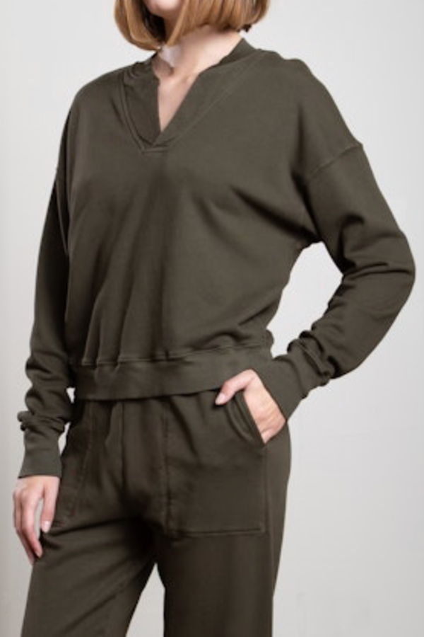 Pharaoh Roman Henley in French Terry - Moss