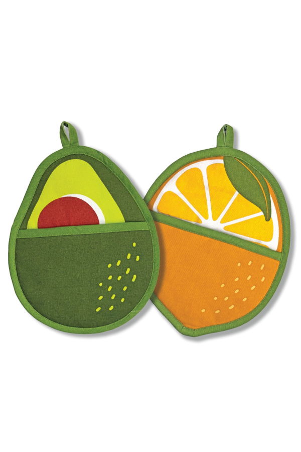 The Neighborgoods Avocado & Lemon Pot Holders Set of 2