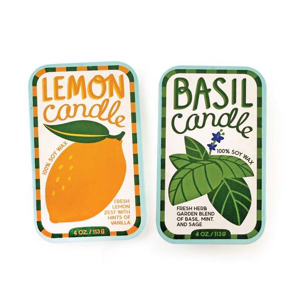 The Neighborgoods Basil & Lemon Candle Set of 2