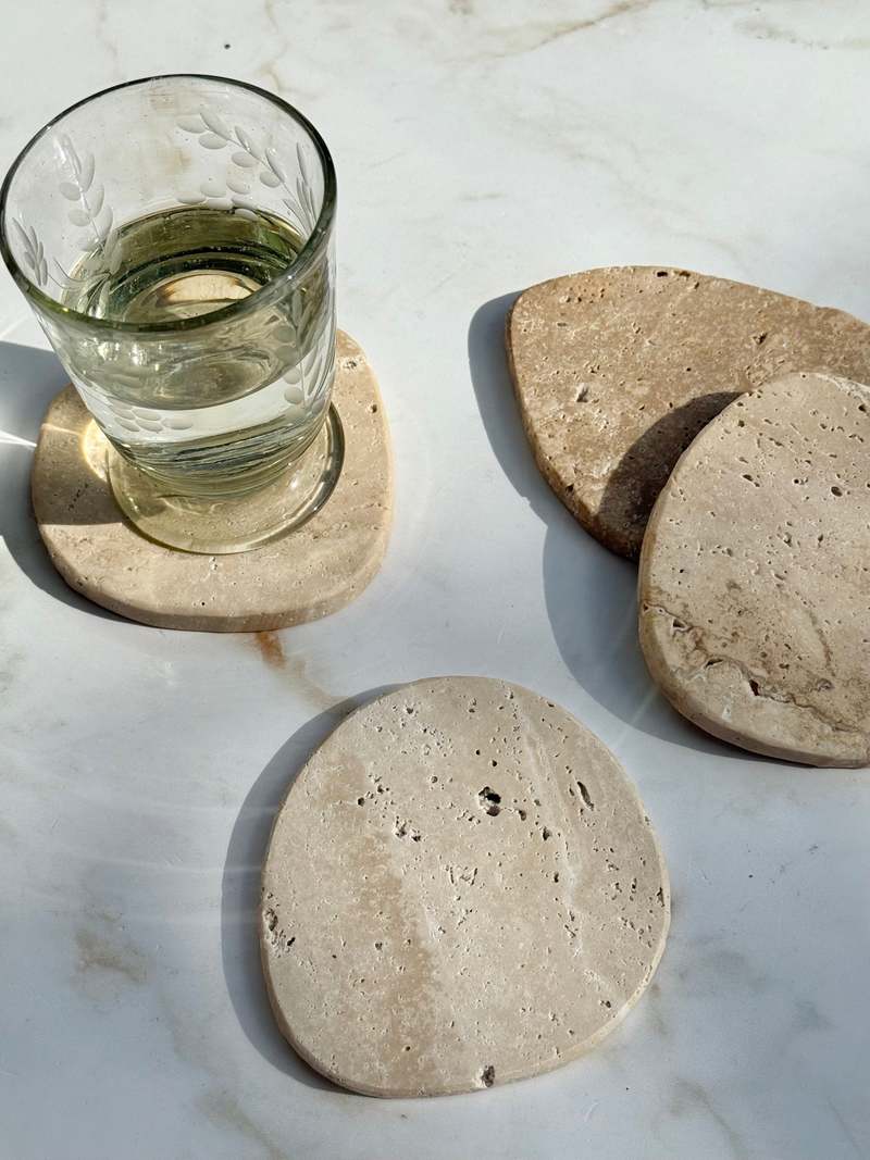 Villa Lua Home Travertine Coaster Set of 4
