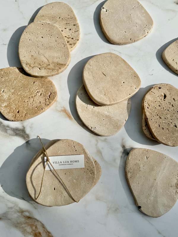 Villa Lua Home Travertine Coaster Set of 4