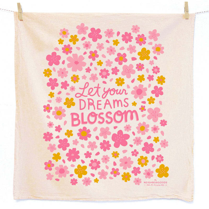The Neighborgoods Blossom Tea Towel and Pot Holder Set