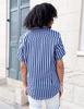 Passion Lilie Blue Bayou Striped Organic Cotton Button Down Shirt - Thumbnail 2