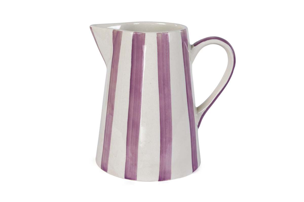 Casa Amarosa Ceramic Stripe Pitcher - Image 1 of 5