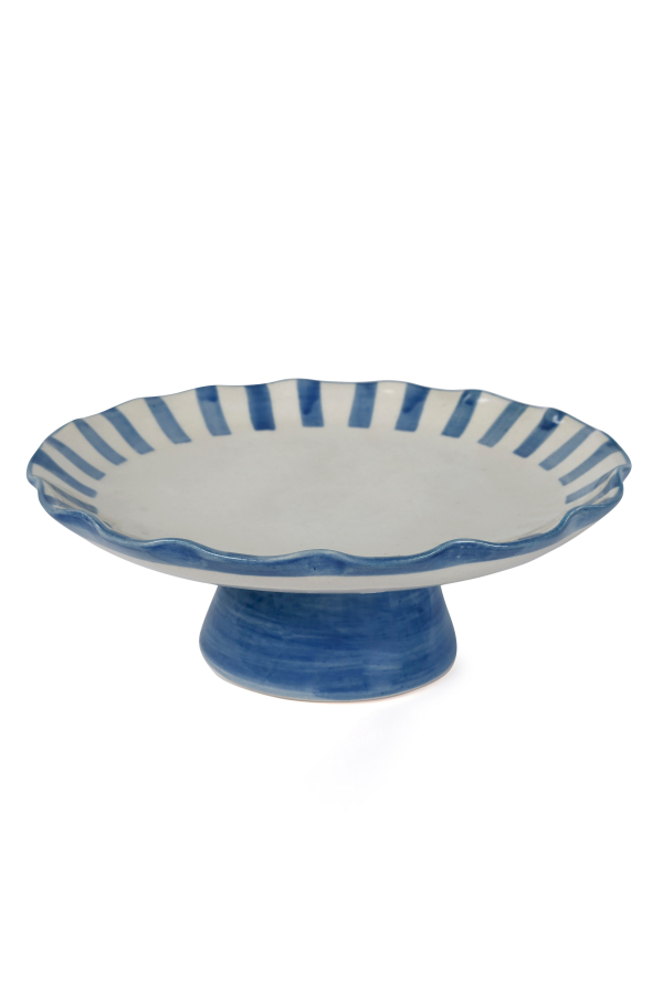 Casa Amarosa Ceramic Stripe Cake Stand