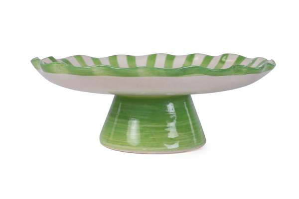 Casa Amarosa Ceramic Stripe Cake Stand