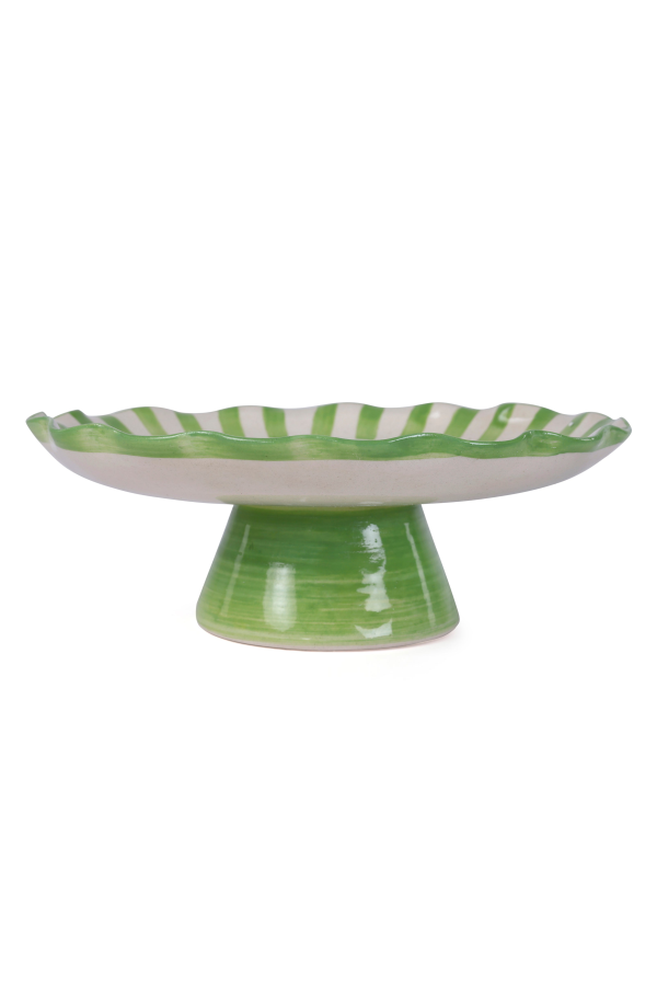 Casa Amarosa Ceramic Stripe Cake Stand