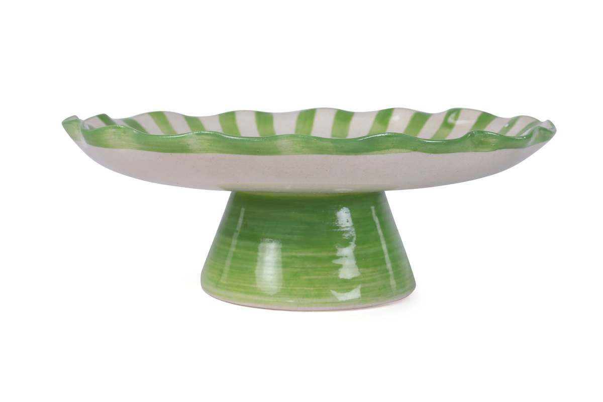 Casa Amarosa Ceramic Stripe Cake Stand - Image 1 of 4