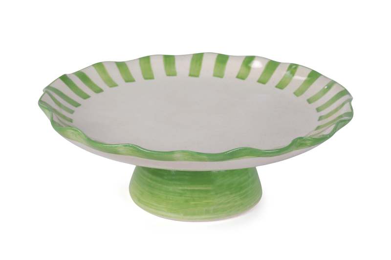 Casa Amarosa Ceramic Stripe Cake Stand
