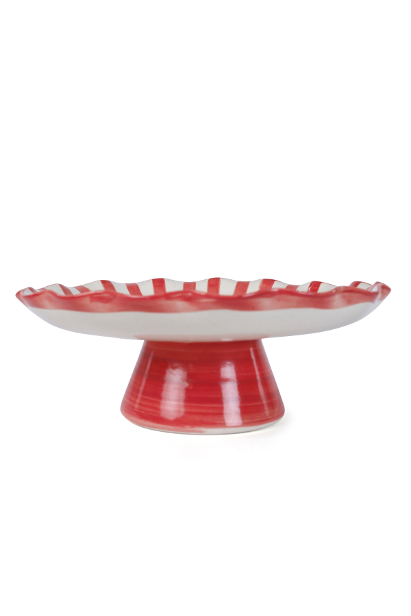 Casa Amarosa Ceramic Stripe Cake Stand