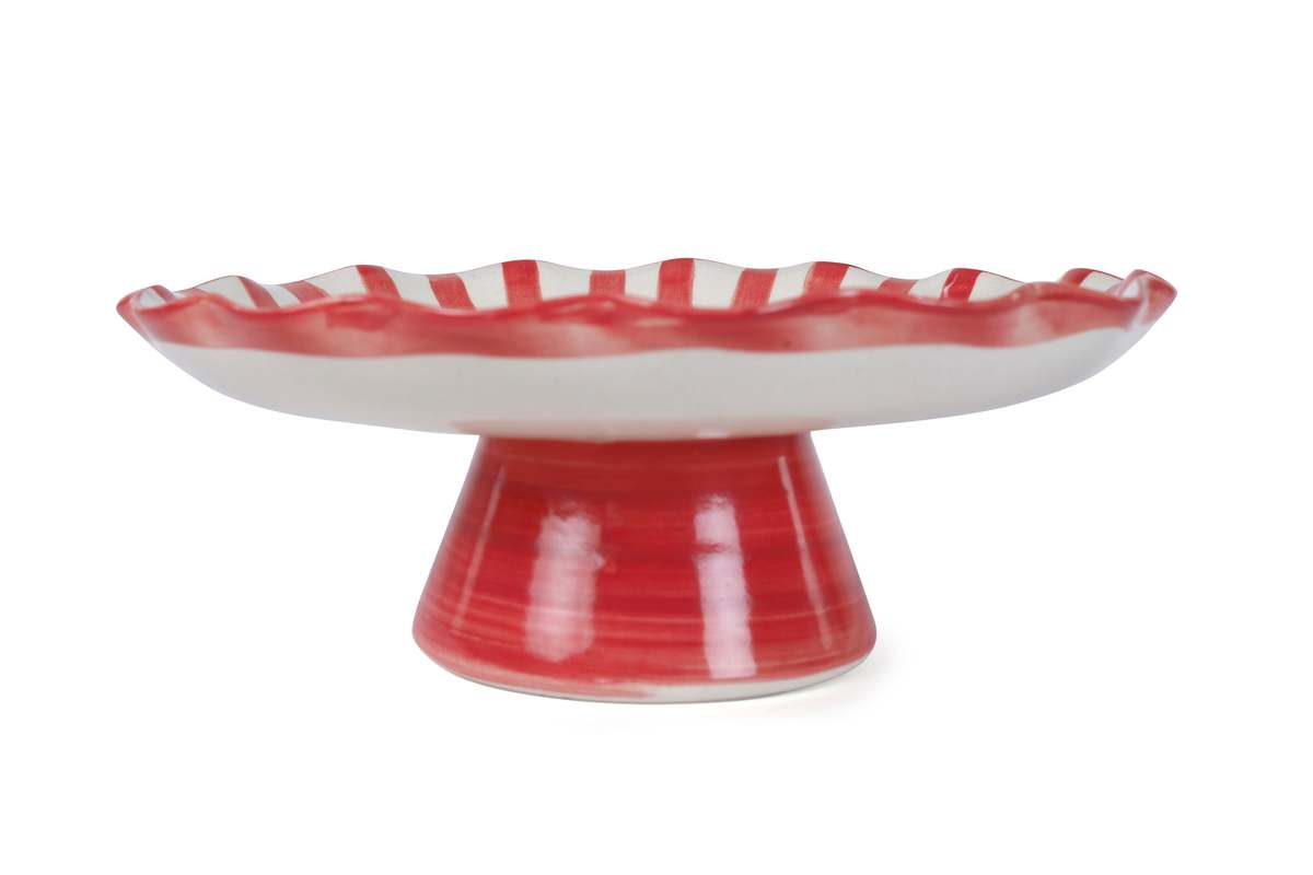Casa Amarosa Ceramic Stripe Cake Stand - Image 1 of 4