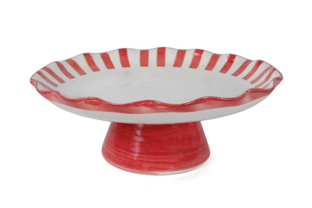 Casa Amarosa Ceramic Stripe Cake Stand - Image 3 of 4