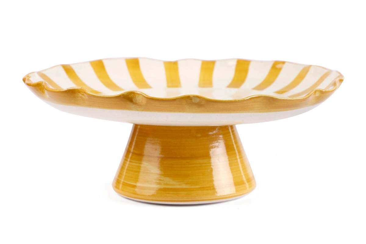 Casa Amarosa Ceramic Stripe Cake Stand - Image 1 of 4