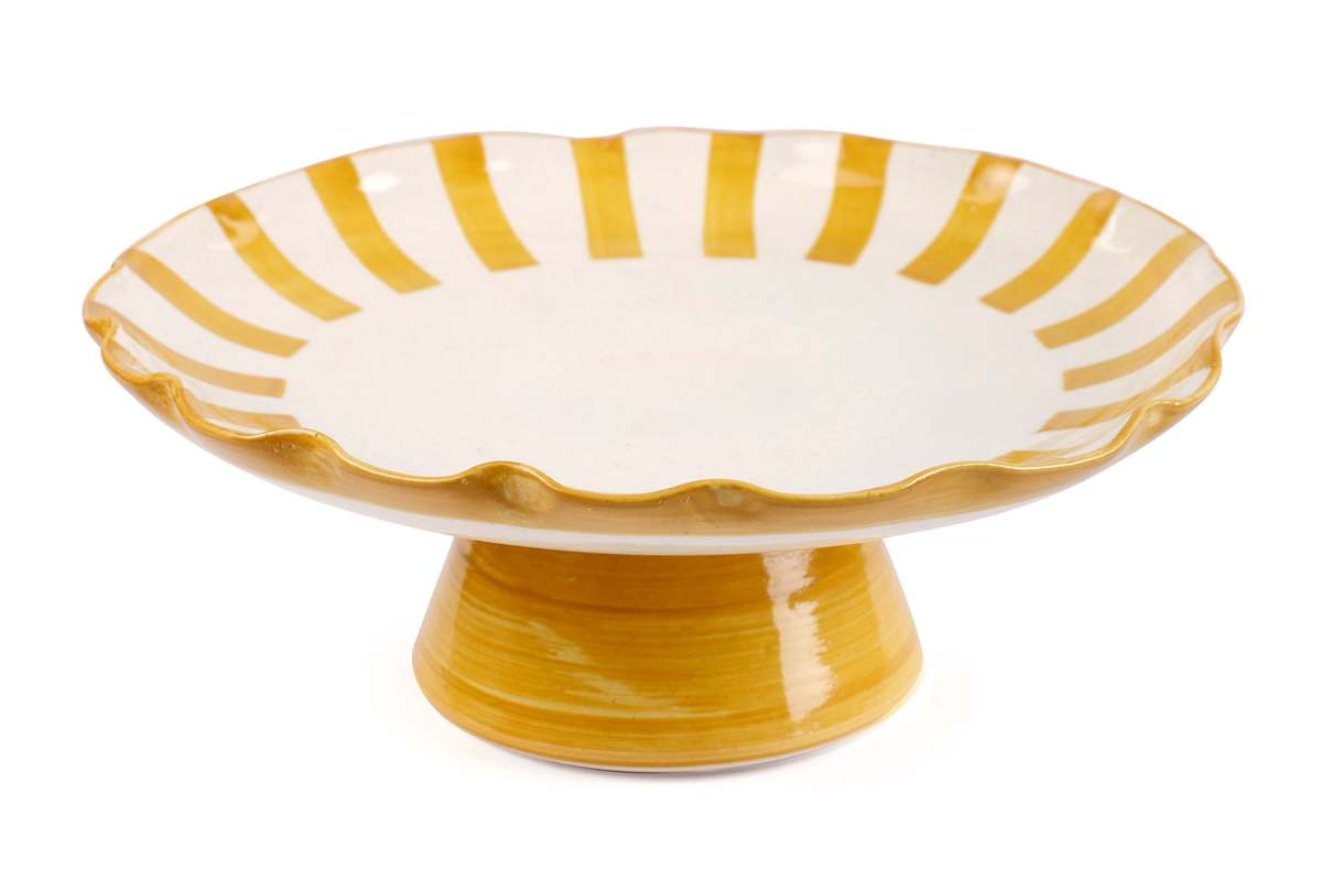 Casa Amarosa Ceramic Stripe Cake Stand - Image 2 of 4