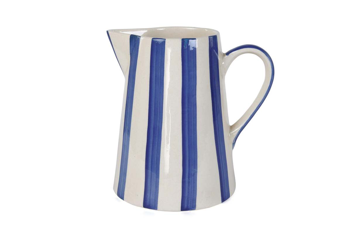 Casa Amarosa Ceramic Stripe Pitcher - Image 1 of 4