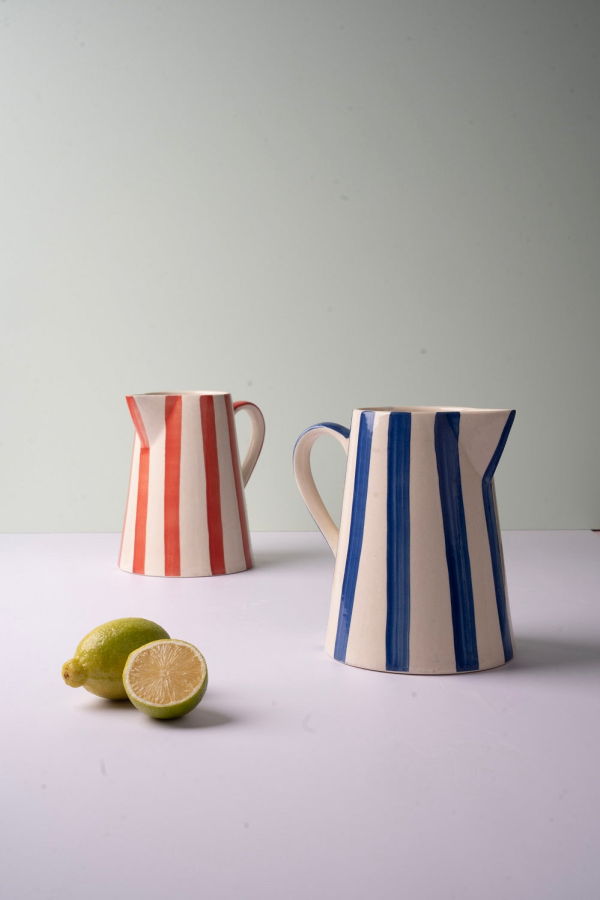 Casa Amarosa Ceramic Stripe Pitcher