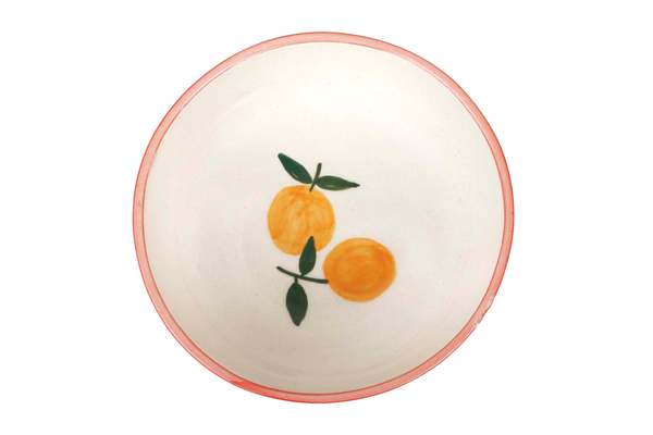 Casa Amarosa Ceramic Striped Orange Bowl