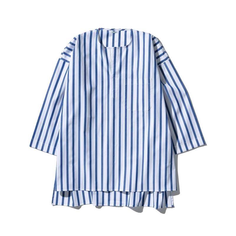 Puebco Cotton Crew Neck Stripe Shirt