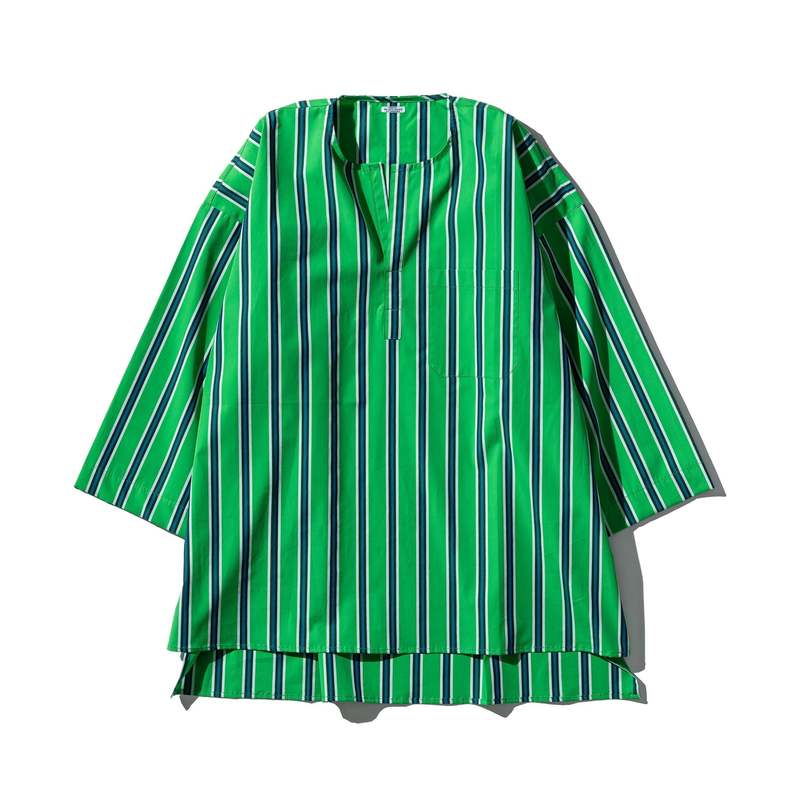 Puebco Cotton Crew Neck Stripe Shirt