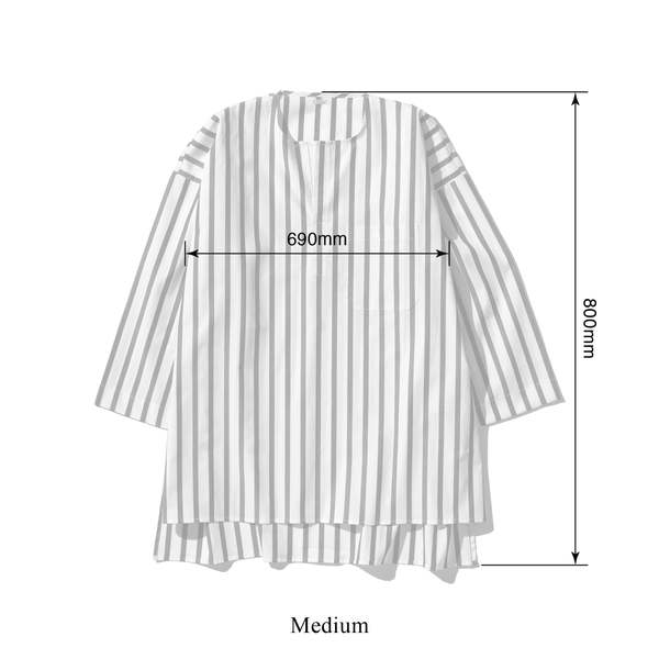 Puebco Cotton Crew Neck Stripe Shirt