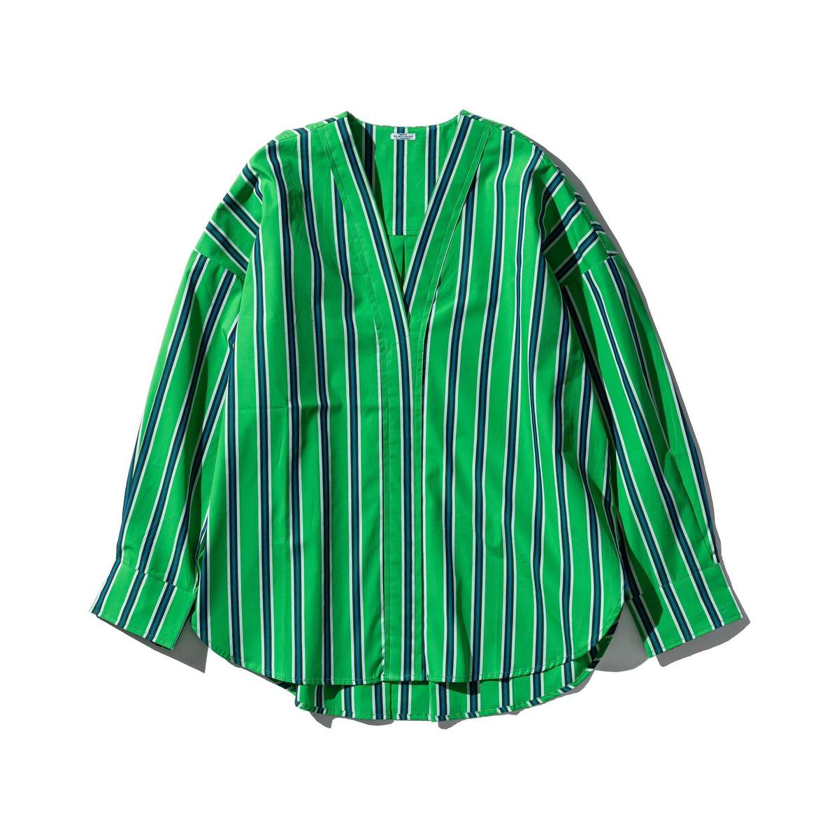 Puebco Cotton V-Neck Stripe Shirt - Image 4 of 9