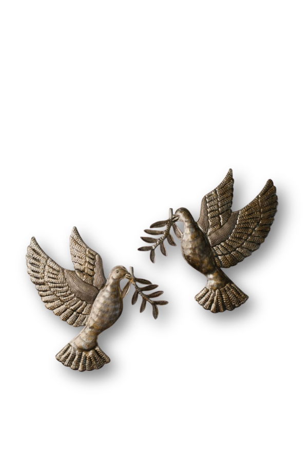Vi Bella Dove With Olive Branch Metal Art Set