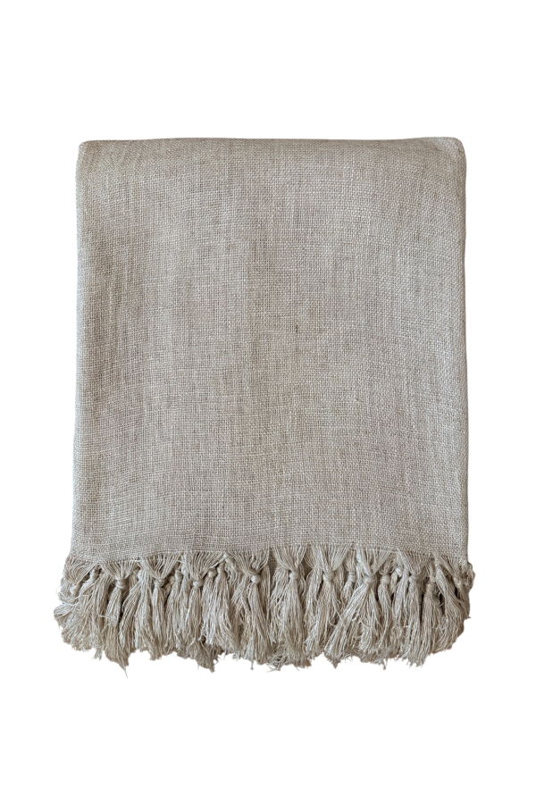 Home Extra Large Natural Linen Blanket