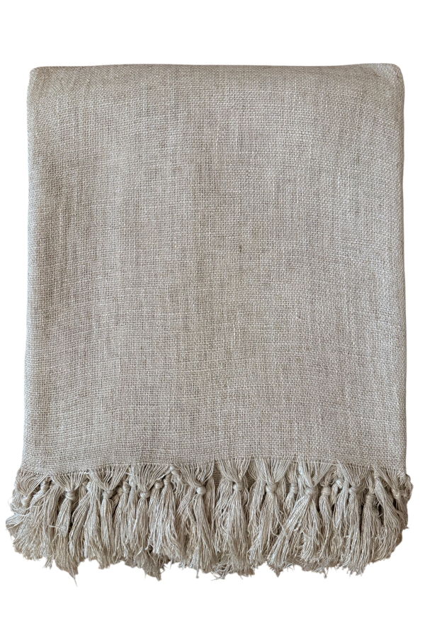 Home Extra Large Natural Linen Blanket