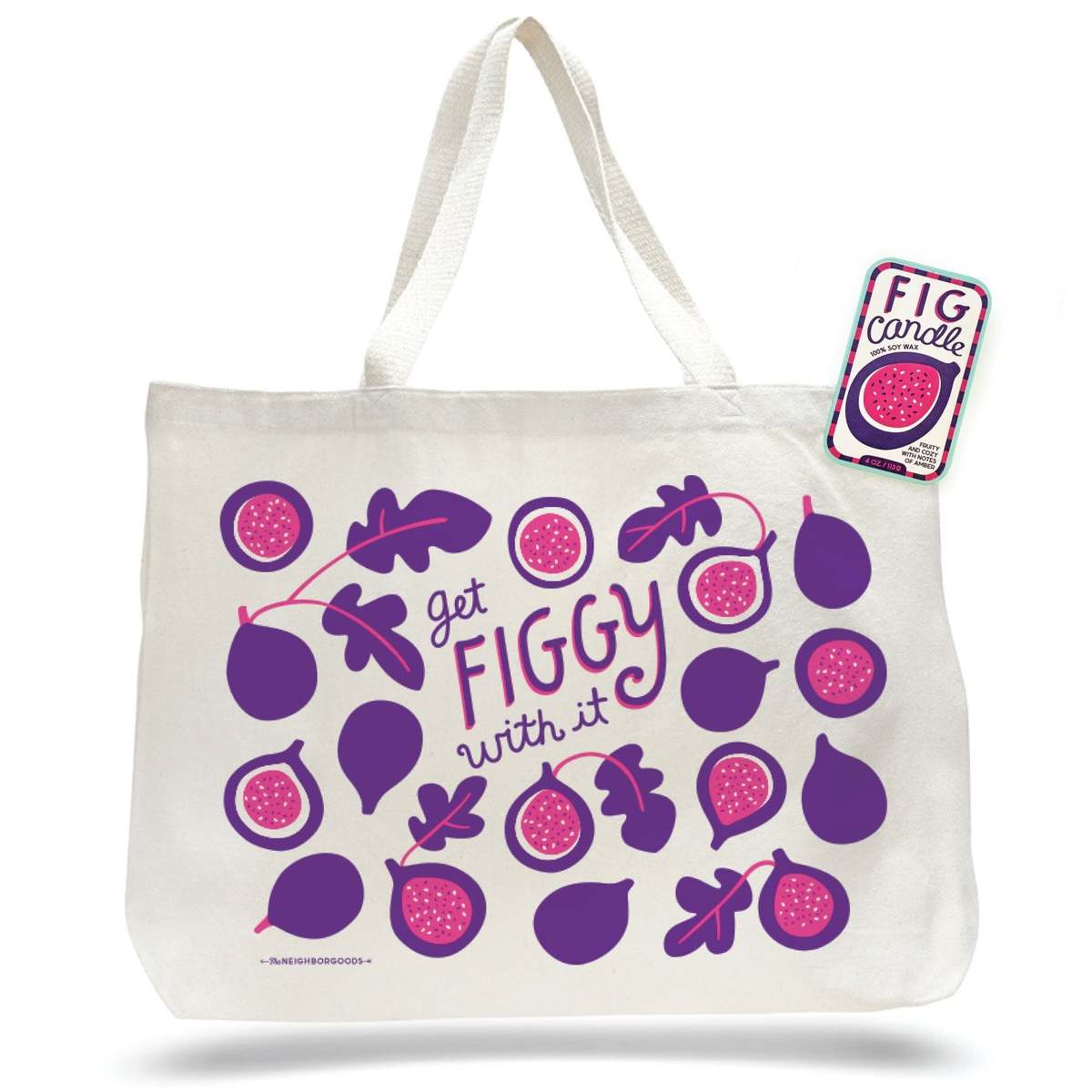 The Neighborgoods Fig Candle & Tote Gift Set - Image 1 of 6