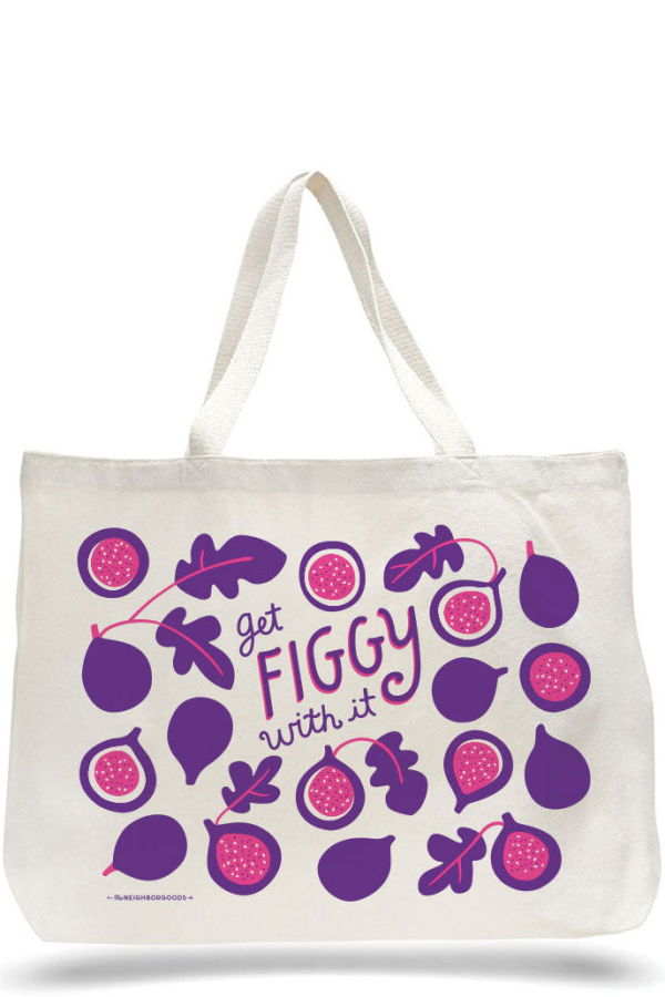 The Neighborgoods Fig Candle & Tote Gift Set