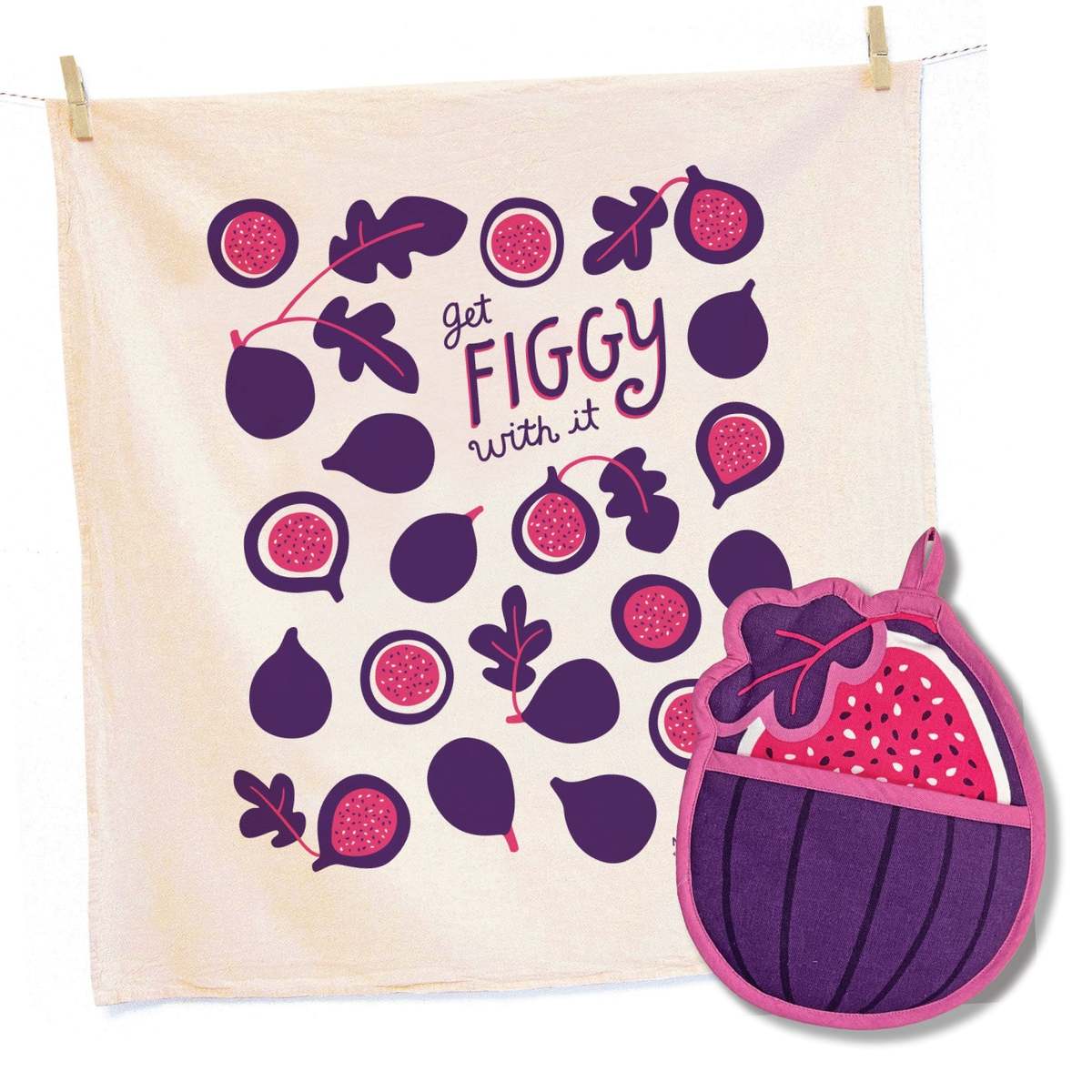The Neighborgoods Fig Tea Towel and Pot Holder Set - Image 1 of 5