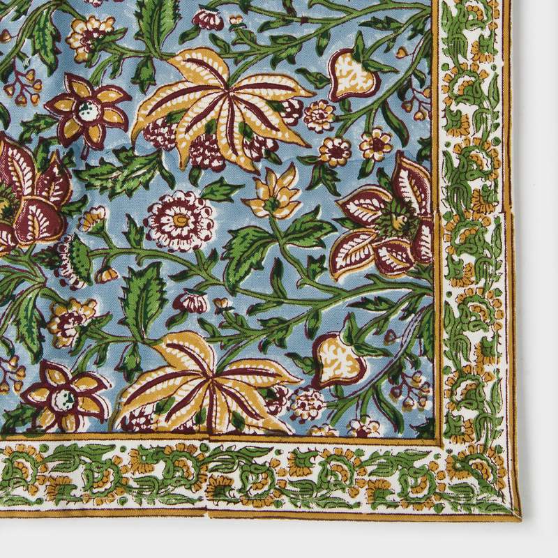 Mela Artisans Florin Hand Block Printed Cotton Placemats Set of 4