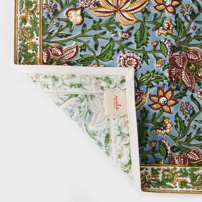 Mela Artisans Florin Hand Block Printed Cotton Placemats Set of 4